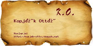 Kopják Ottó névjegykártya